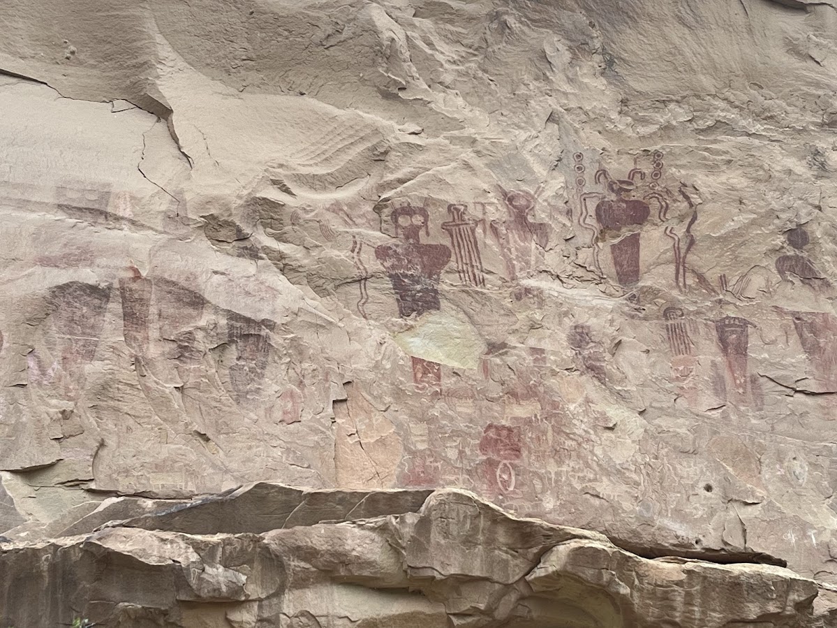 Barrier Canyon style pictograph panel with multiple figures.