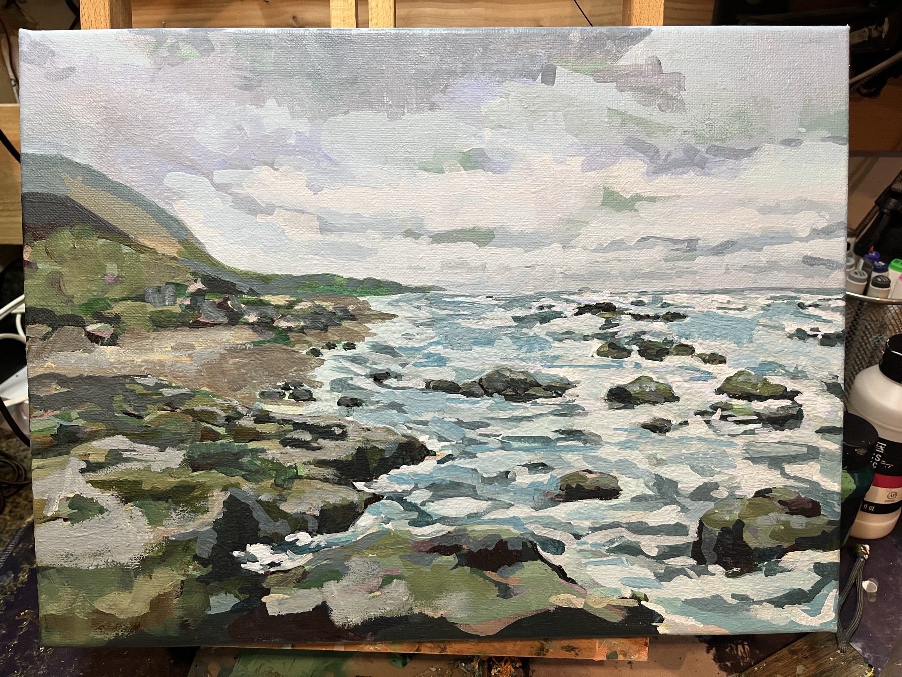 Rocky tide pools in Baja — June gloom light